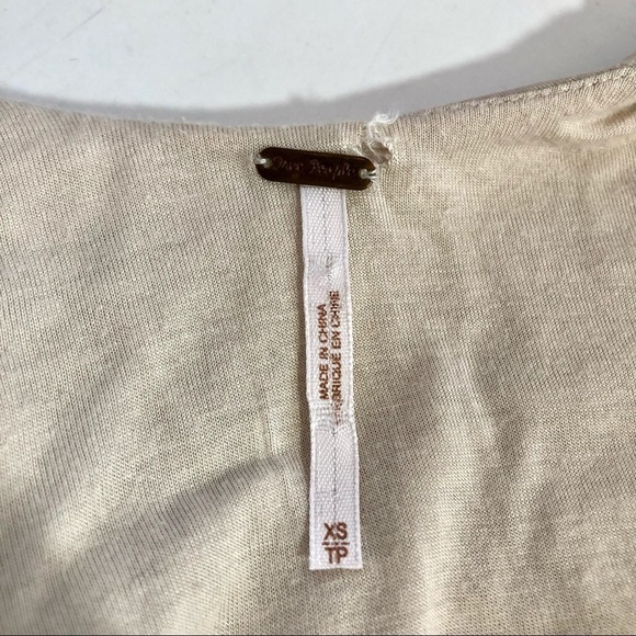 Free People Bringing Sexy Back champagne bodycon dress beaded open back size xs - Picture 7 of 11